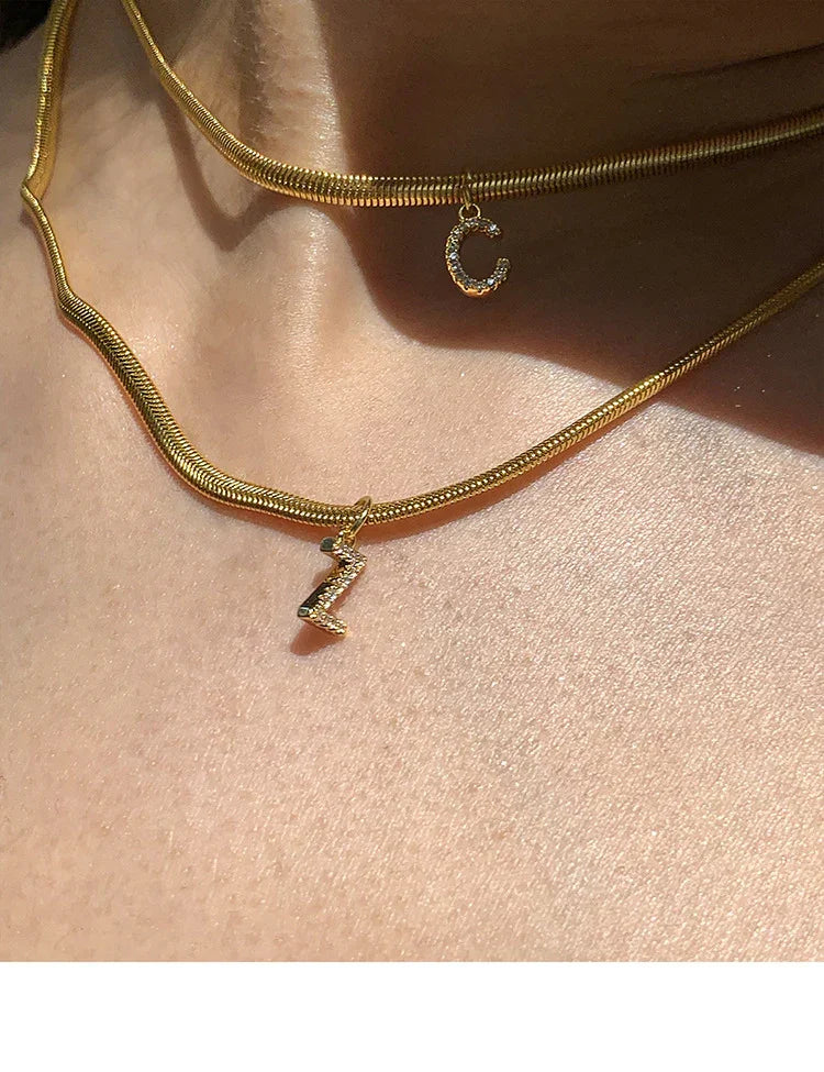 Stylish Gold Initials Pendant - Ella