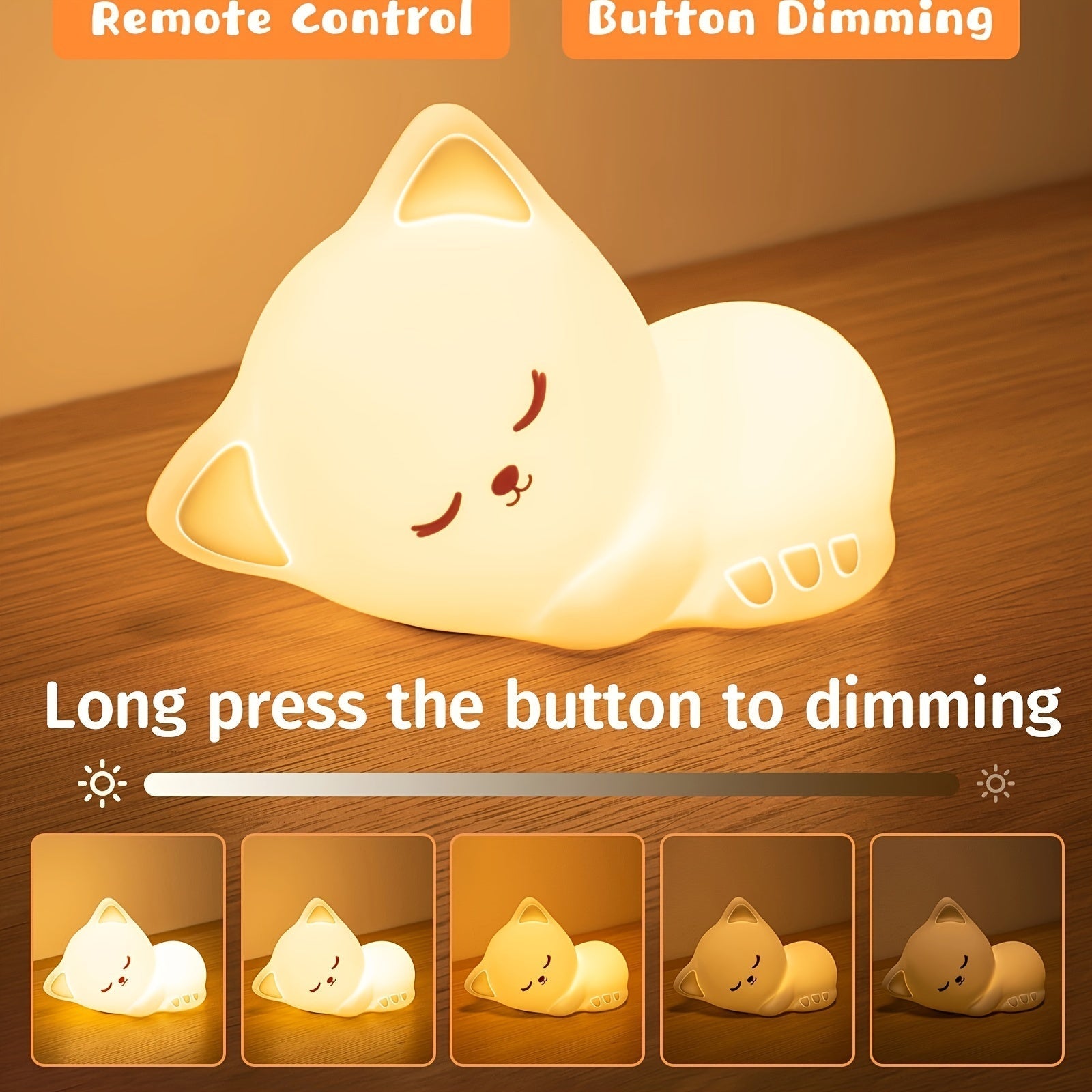 KittyGlow Lamp - Cute Wireless Cat Night Light