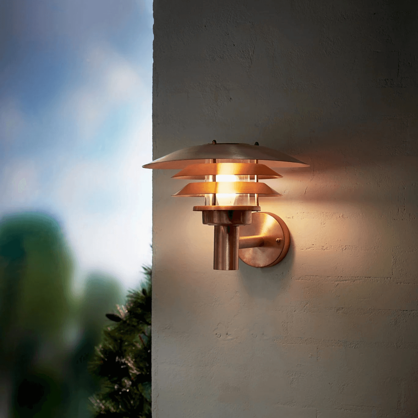 VenoLight Outdoor Lamp – Copper E27 Wall Lamp with Glass
