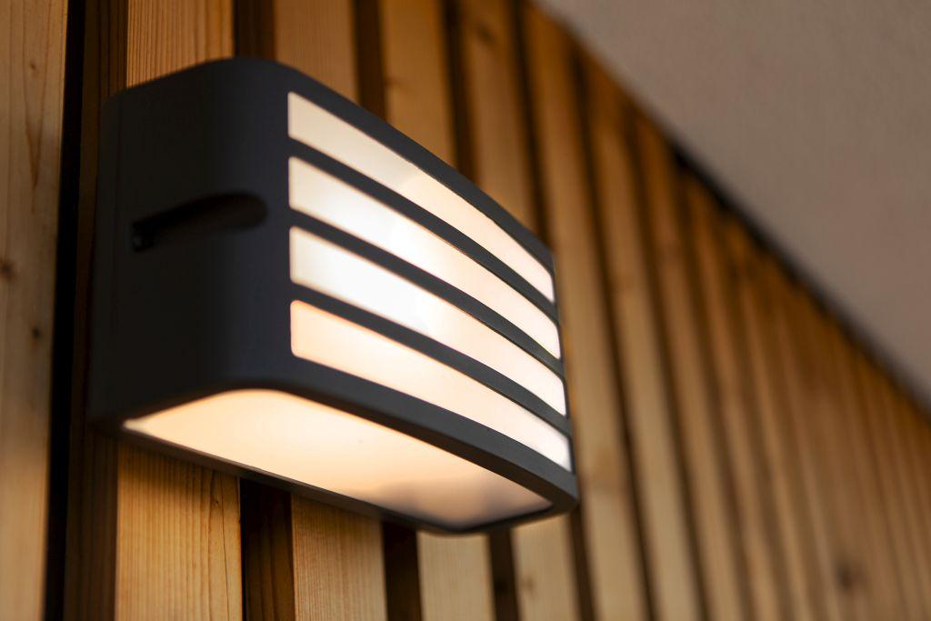 ZebraGlow Outdoor Lamp - Black Grid E27 Wall Light