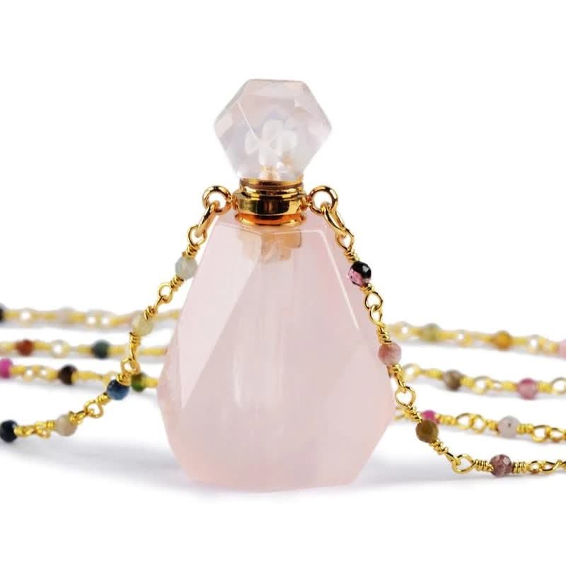 Elegant Necklace with Crystals Perfume Bottle - Iris