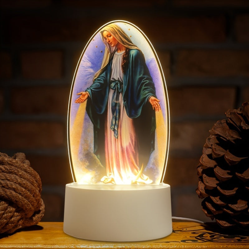 DivineGlow Night Light - LED Virgin Mary with Acrylic