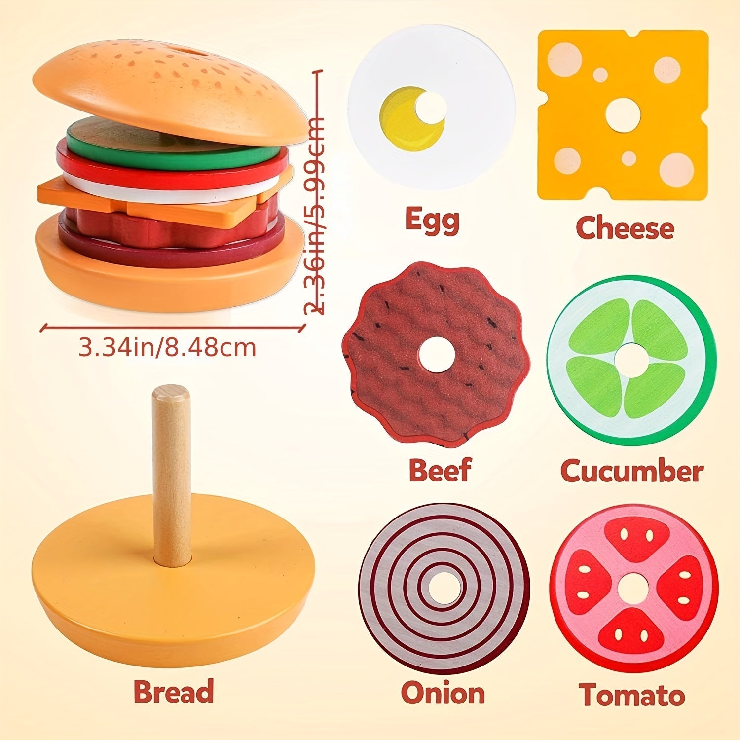 BurgerBuilders - Creative Montessori Stacking Toy