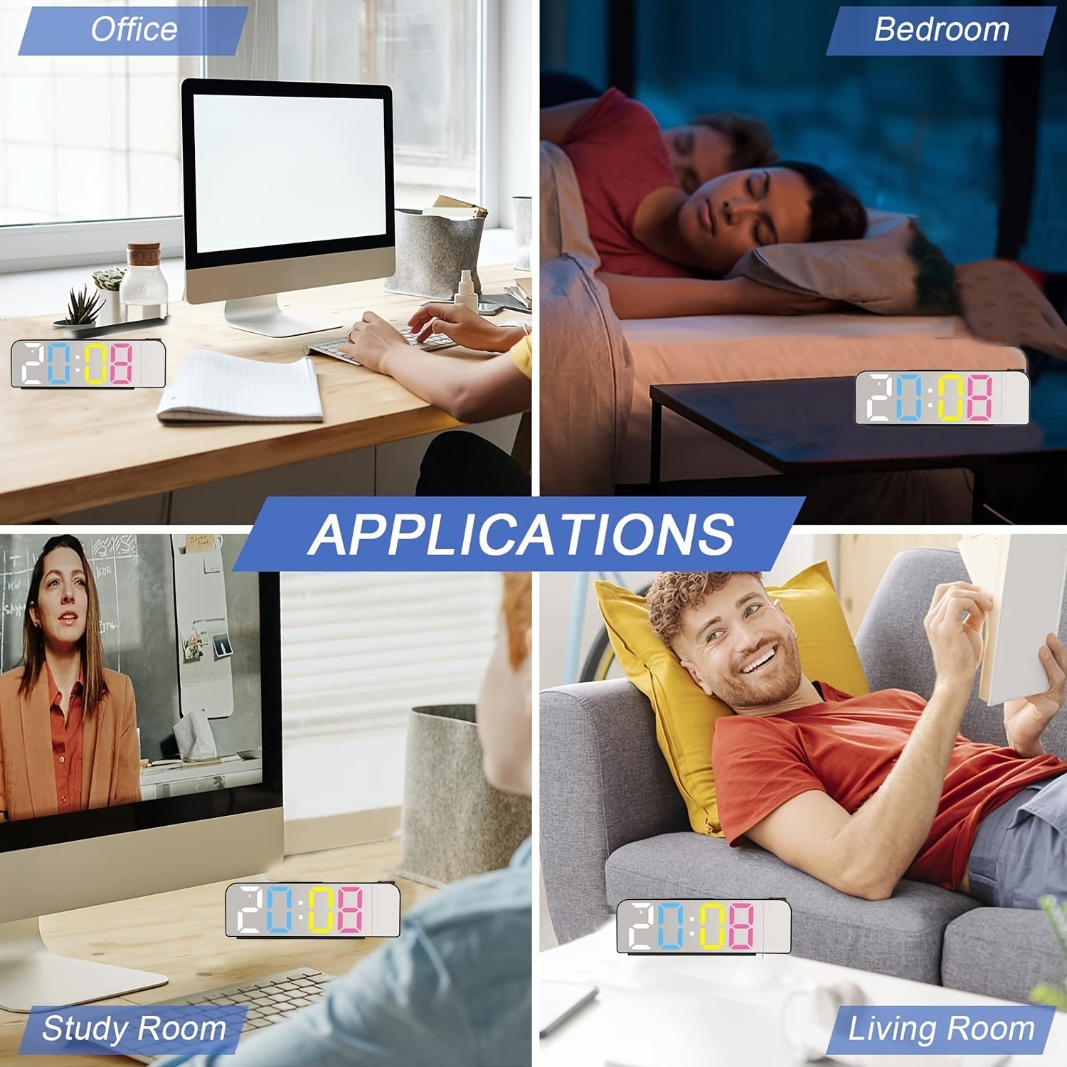 ProjectTime – Stylish Digital LED Alarm Clock with Mirror