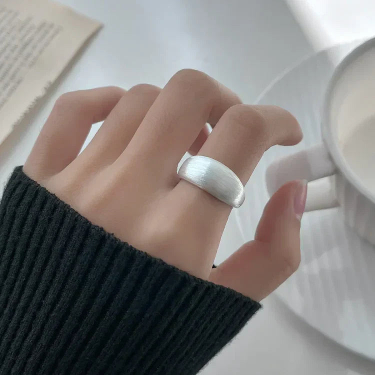 Adjustable Silver Dome Ring - Elegant Nora with Timeless Charm