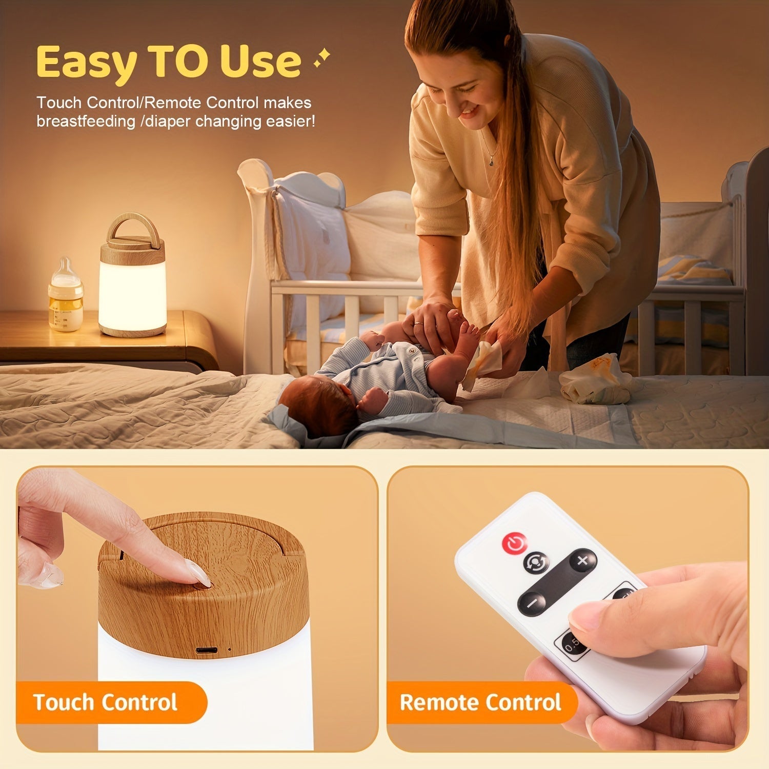 LumiTouch – Rechargeable RGB Night Light with Touch Control