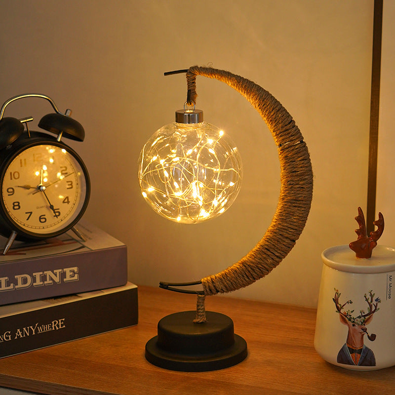 MoonGlow Lamp - Stilig Smidesjärn LED Bordslampa