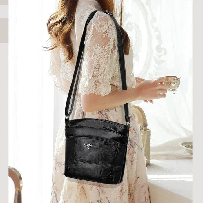 LuxuryCarry - Elegant Leather Shoulder Bag with Spacious Design