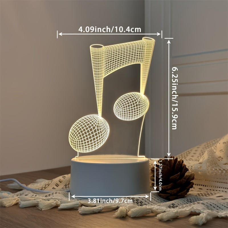 LumiNote - 3D LED Musical Note Night Light