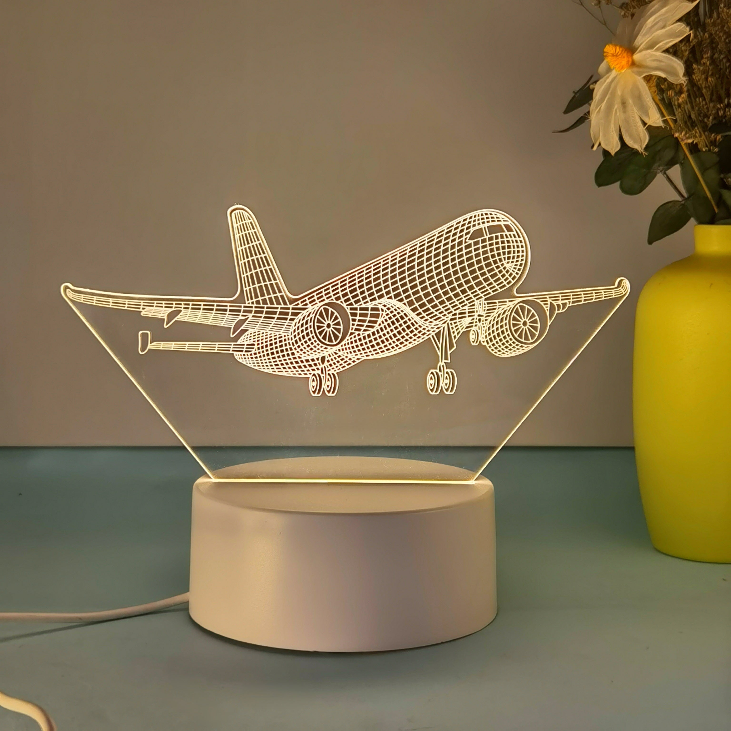 SkyGlow – 3D Flygplan LED Nattlampa med USB