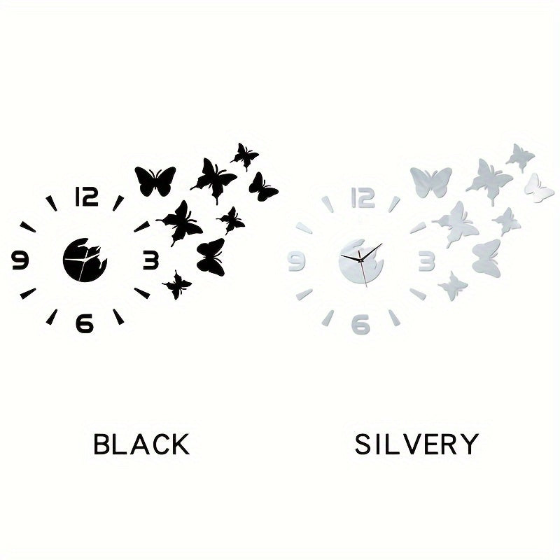 AcrylicButterfly - Luxury 3D Butterfly Mirror Clock