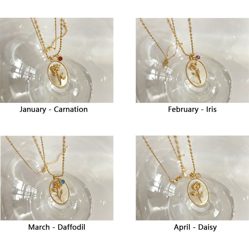 Aurora Birthstone and Birth Flower Necklace – A Personal Jewelry for My Loved Ones