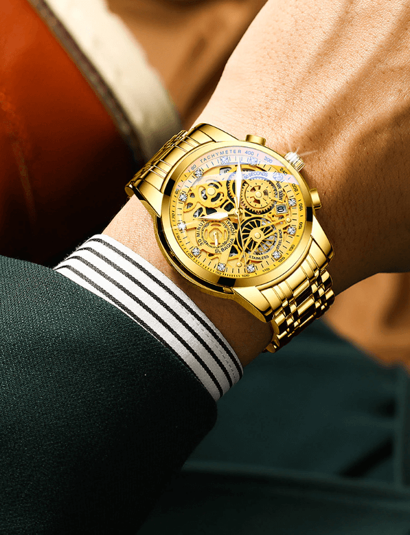 SkeletonWatch - Stylish Men's Watch with Black Design