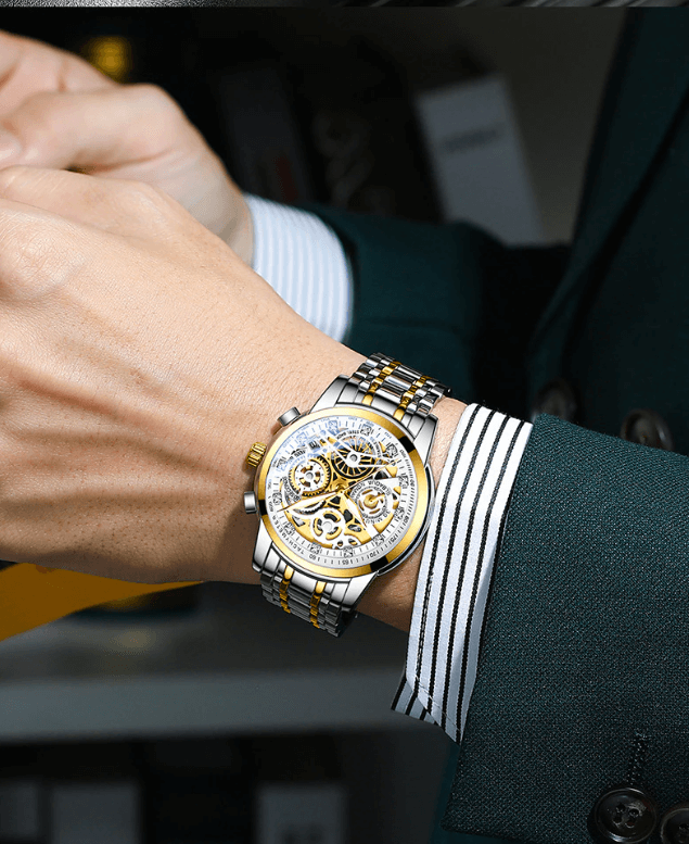 SkeletonWatch - Stylish Men's Watch with Black Design