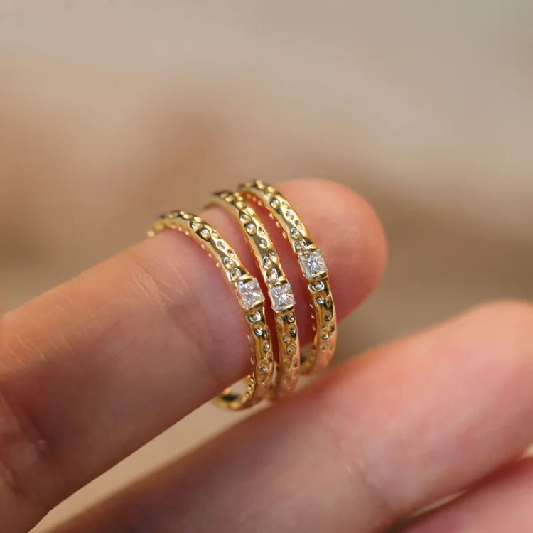 Sparkling Verguld Sterling Silver Ring with Zirconia - Aurora Elegans