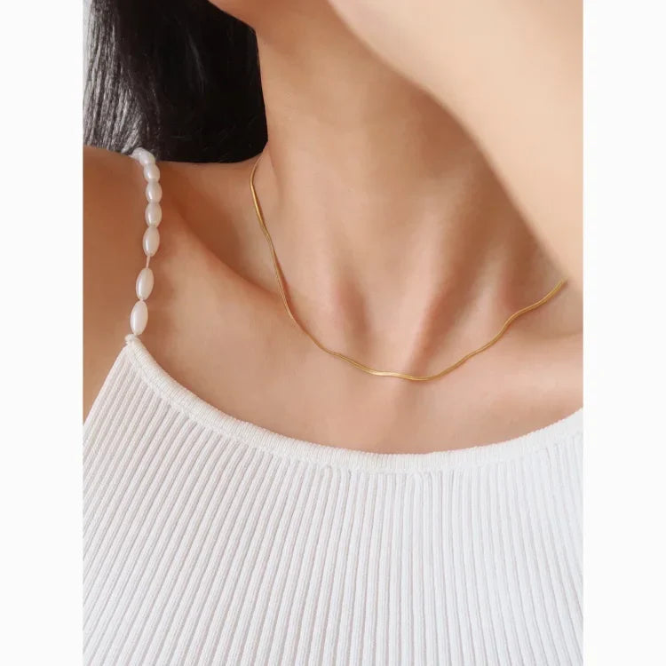 Elegant Slim Snake Necklace - Isis
