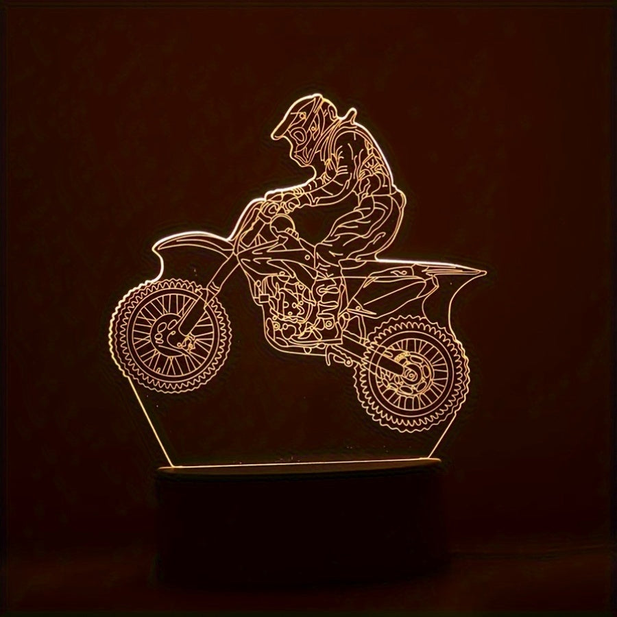 MotoLamp - 3D LED Nattlampa Motocross Tema