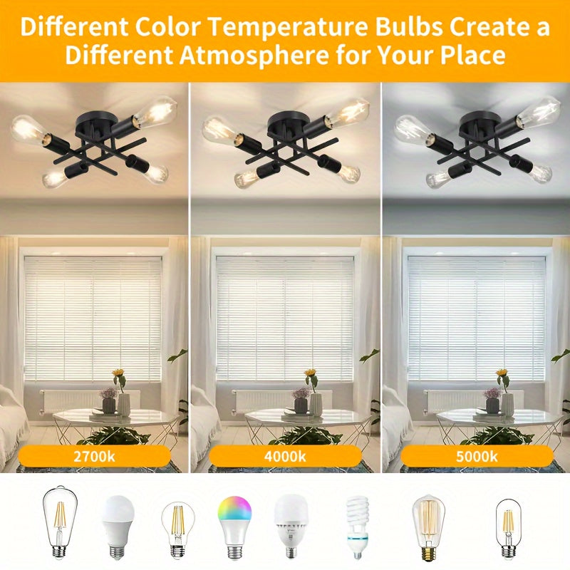 SatelliteLight – Modern Industrial Ceiling Lamp in Black Iron