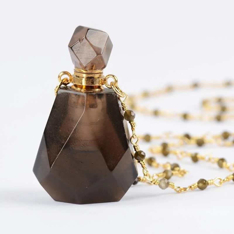 Elegant Necklace with Crystals Perfume Bottle - Iris