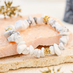 Elegant Celine Armband av Natursten och Kristallpärlor