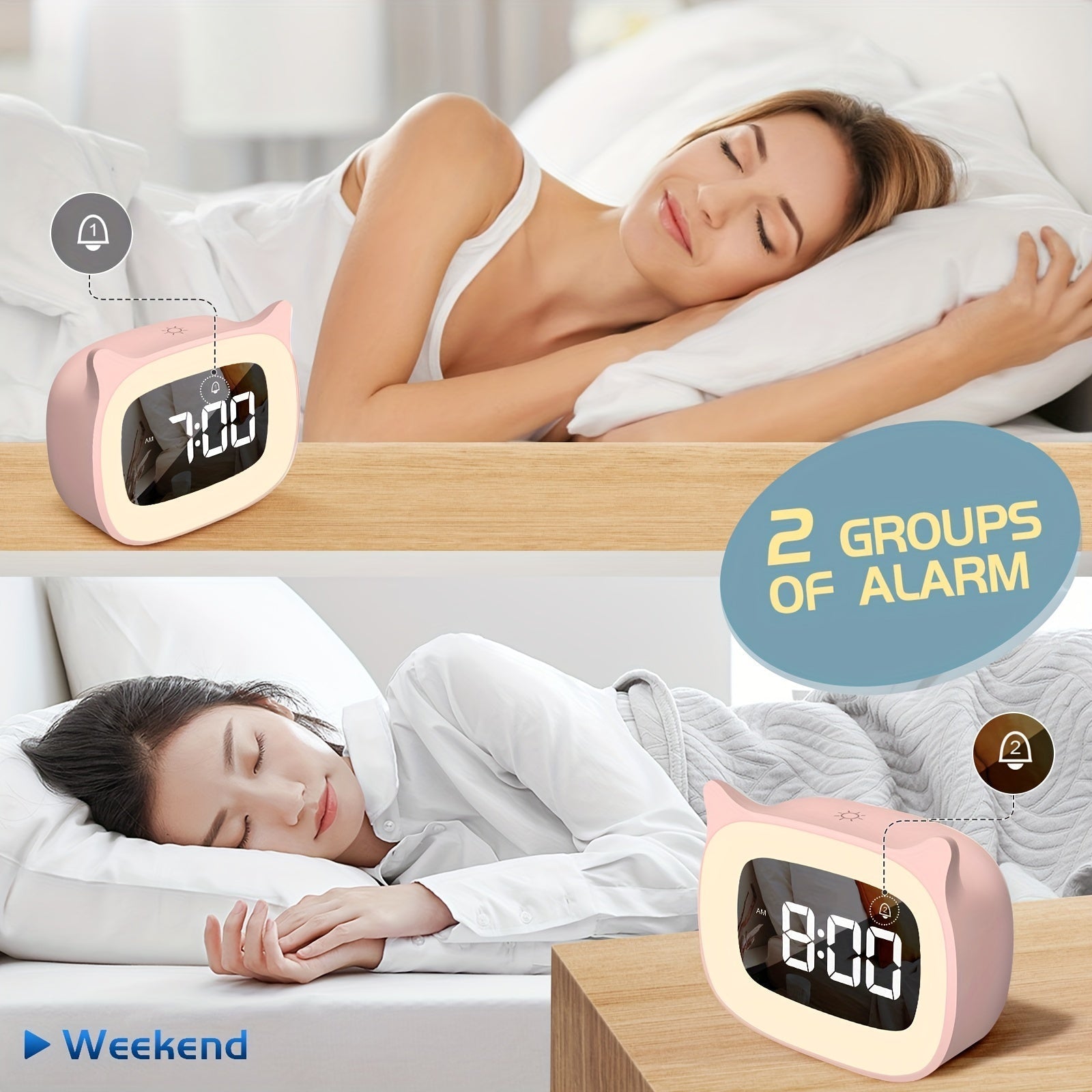 KittyGlow - Charming Cat Alarm with Night Light