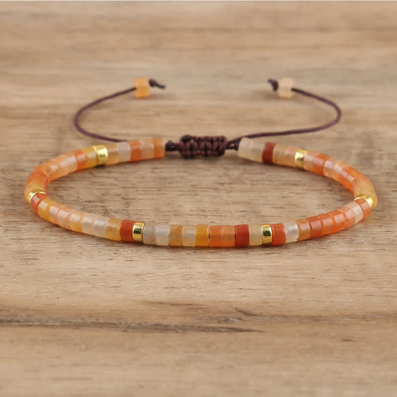Elegant Braided Bracelet with 2.4 mm Natural Stones - Seraphina Edition 