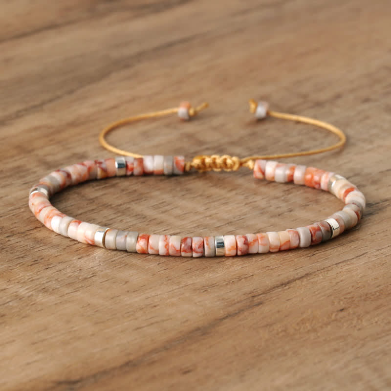 Elegant Braided Bracelet with 2.4 mm Natural Stones - Seraphina Edition 