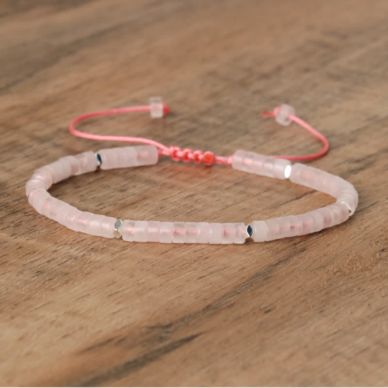 Elegant Braided Bracelet with 2.4 mm Natural Stones - Seraphina Edition 