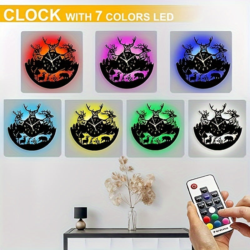 DeerGlow Clock - Unique Vinyl Deer Wall Hanging