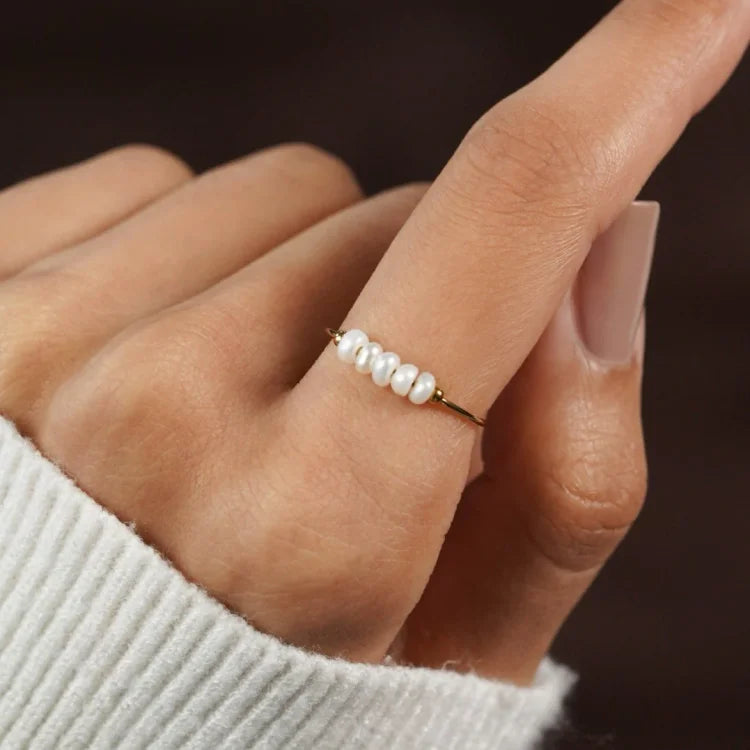 Elegant Sophie Gold Pearl Ring - Timeless Luxury