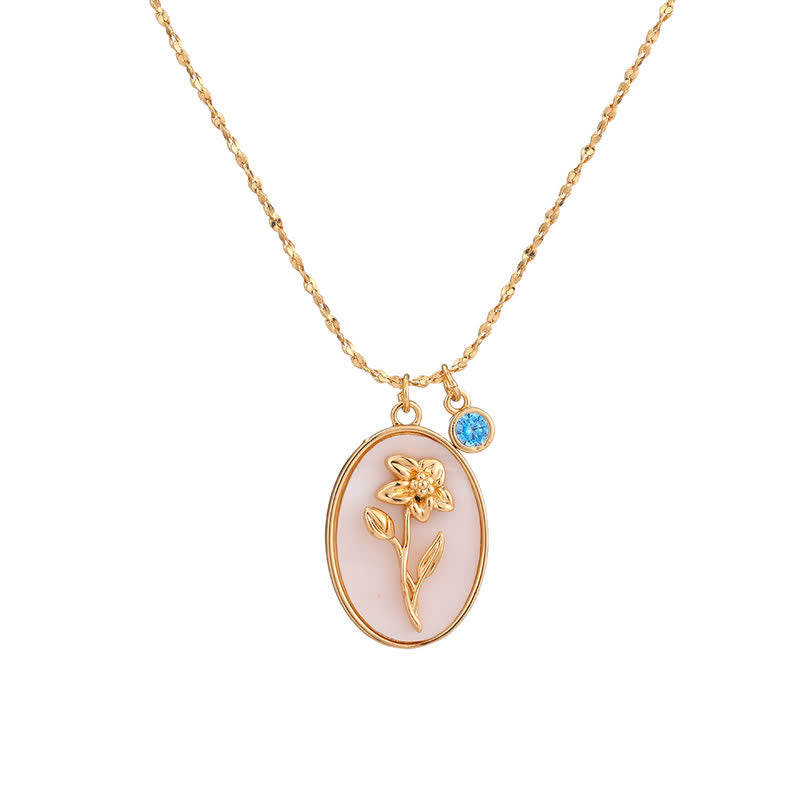 Aurora Birthstone and Birth Flower Necklace – A Personal Jewelry for My Loved Ones
