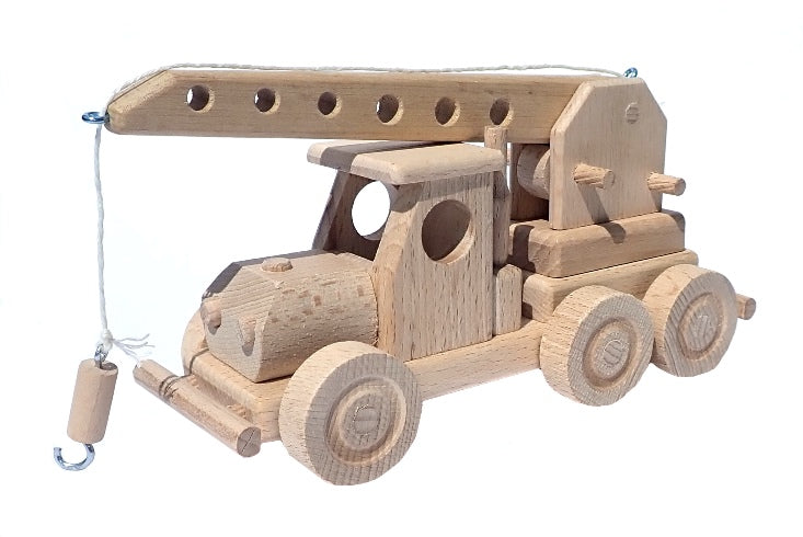 WoodCrane Toy - Handy Wooden Crane with Lifting Arm