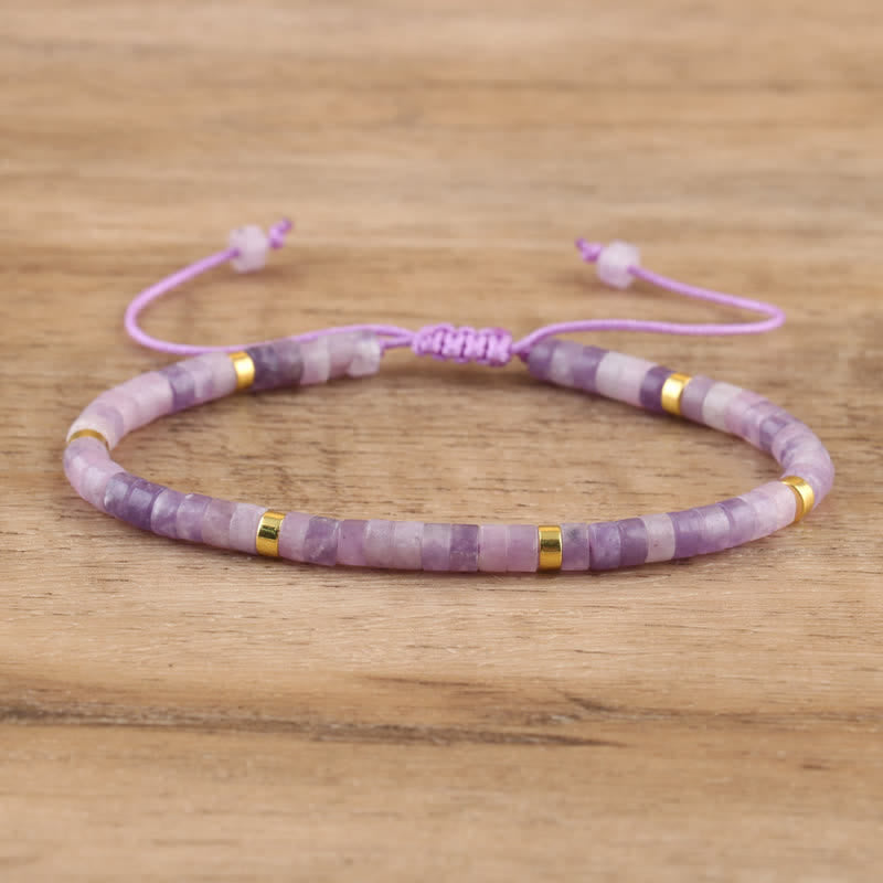 Elegant Braided Bracelet with 2.4 mm Natural Stones - Seraphina Edition 