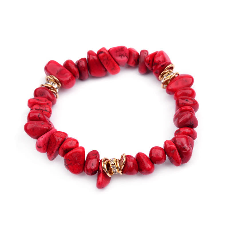 Elegant Celine Armband av Natursten och Kristallpärlor