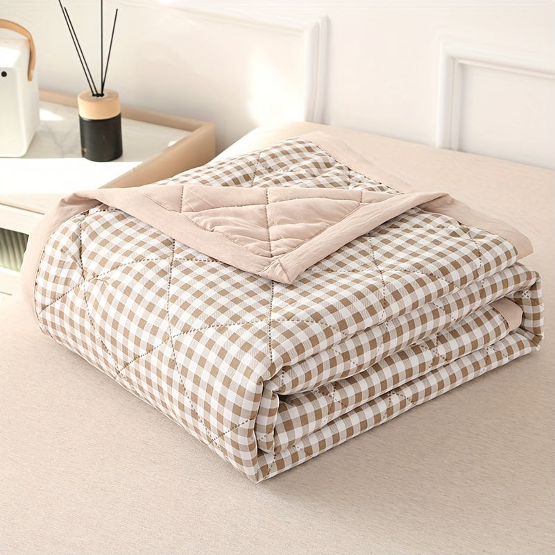 Elegant Preppy Plaid Summer Blankets for Cold Nights