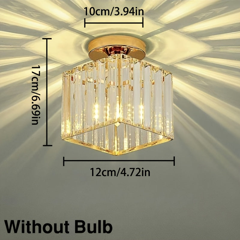 CrystalLuxe – Elegant Black LED Ceiling Lamp with Crystal
