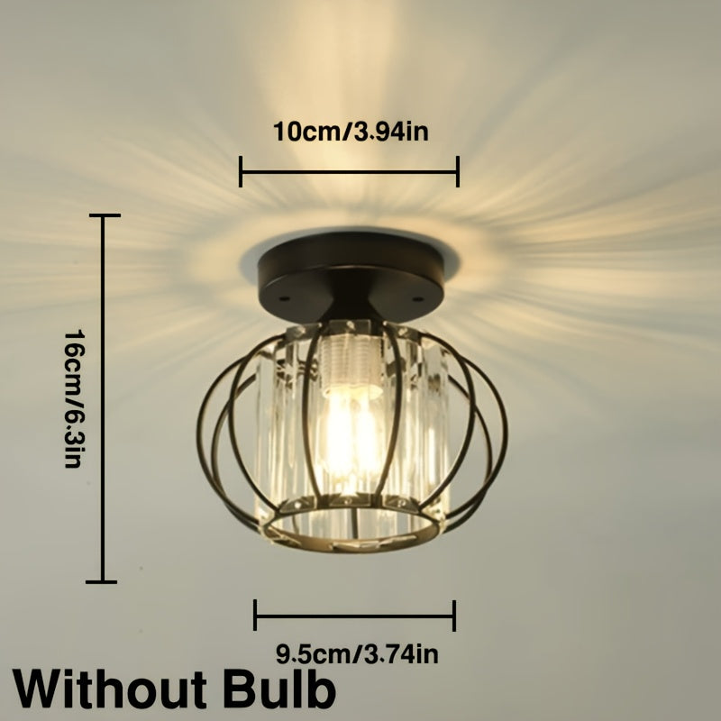 CrystalGlow - Luxurious Crystal Gable Lamp, Black Gold