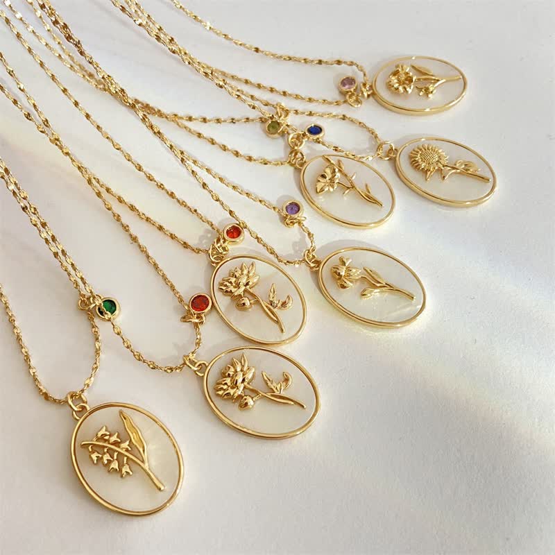 Aurora Birthstone and Birth Flower Necklace – A Personal Jewelry for My Loved Ones