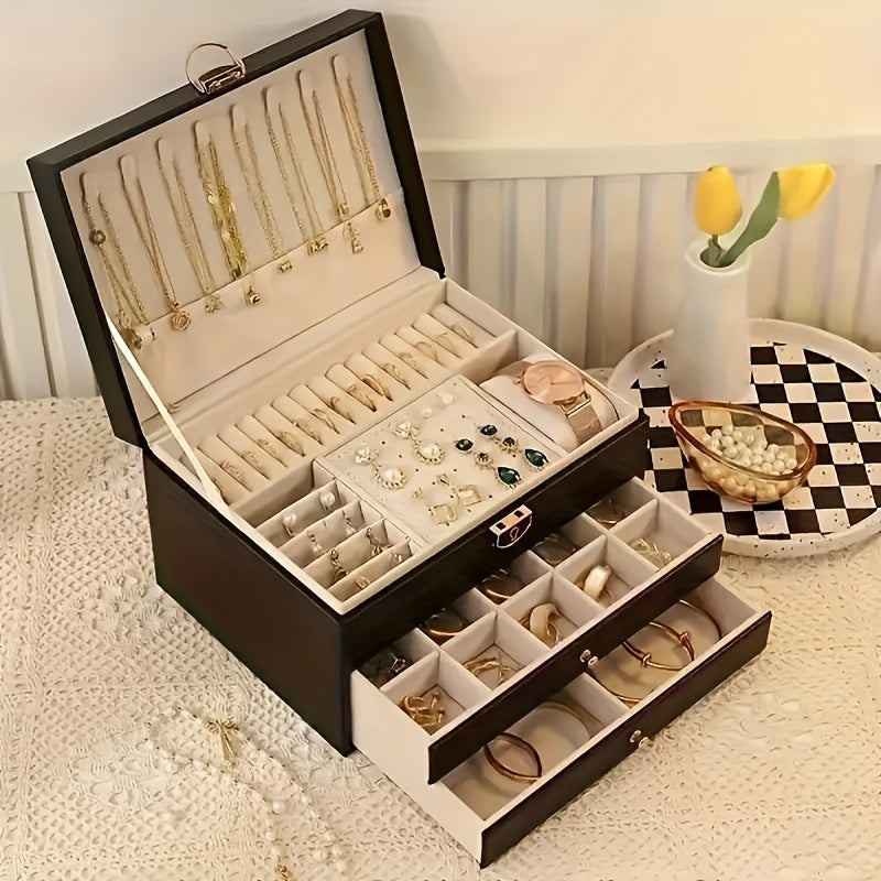 Elegance - Luxurious Jewelry Organizer in High Quality Leather