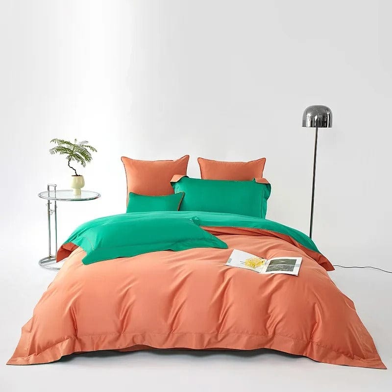Dream Orange Green - Luxe Duvet Cover Set for Fresh Atmosphere