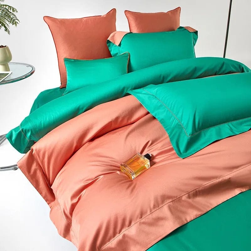Dream Orange Green - Luxe Duvet Cover Set for Fresh Atmosphere