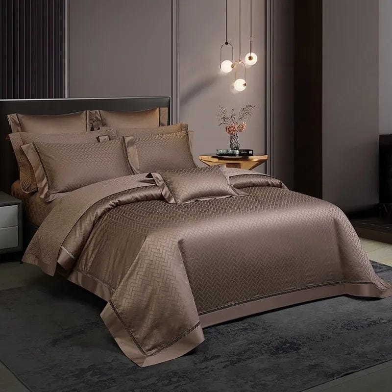Elegance Brown – Luxurious Egyptian Cotton Bedding Set 