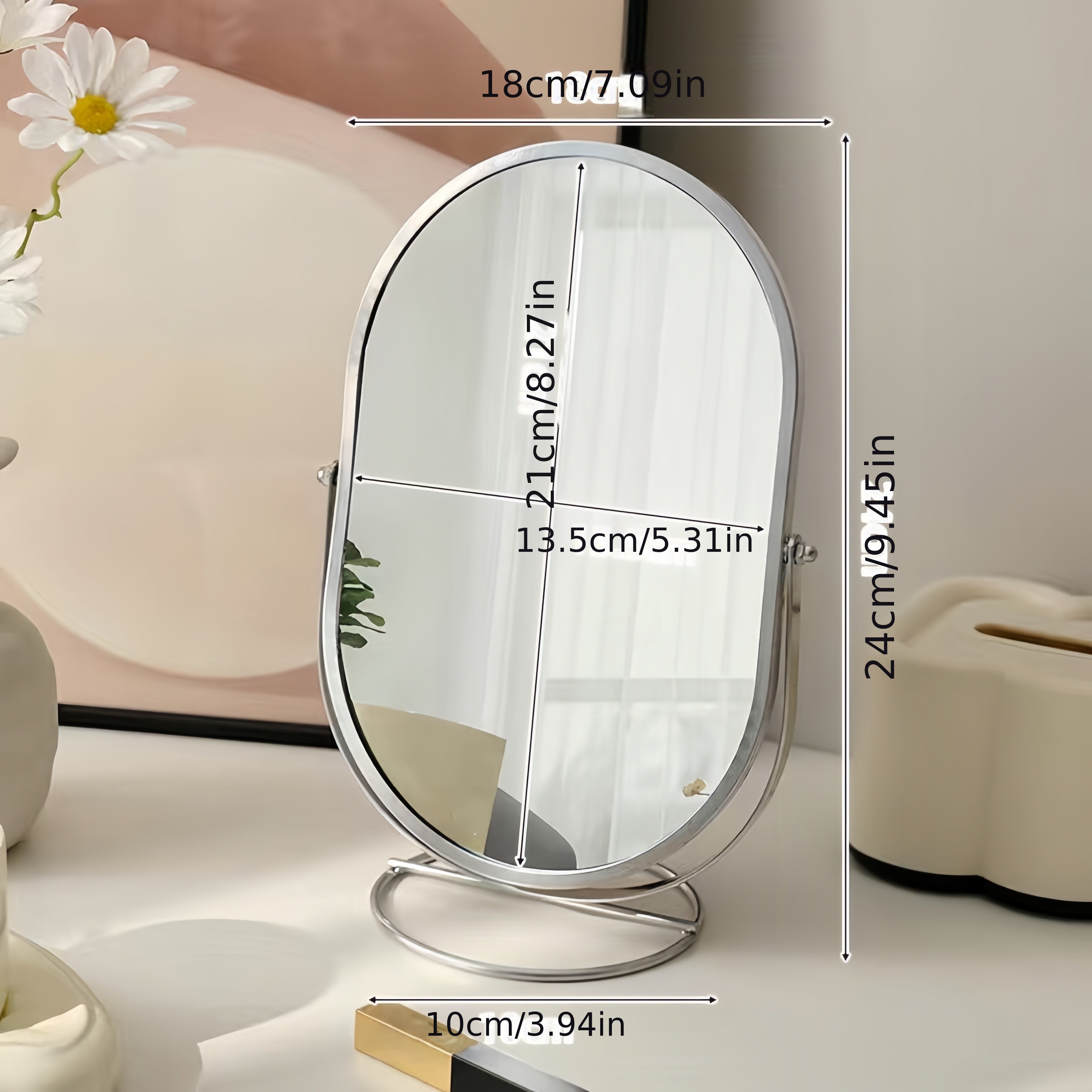 360° View – Elegant Makeup Mirror for all angles