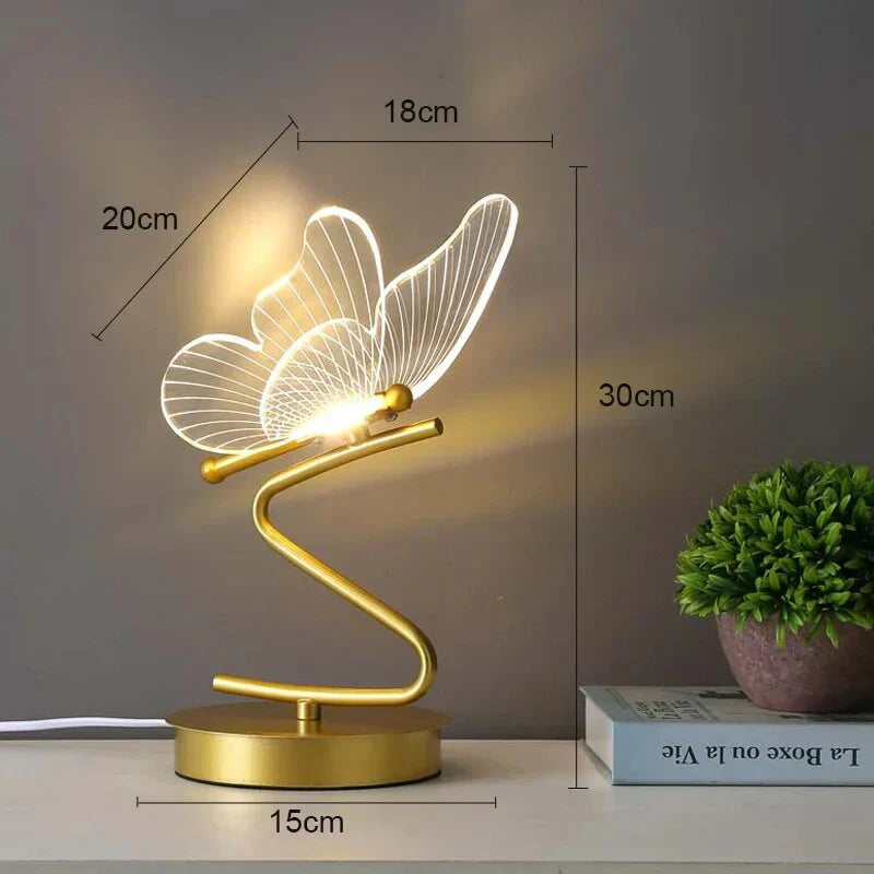 ButterflyLuxe - Elegant LED Bordslampa i Fjärilsdesign