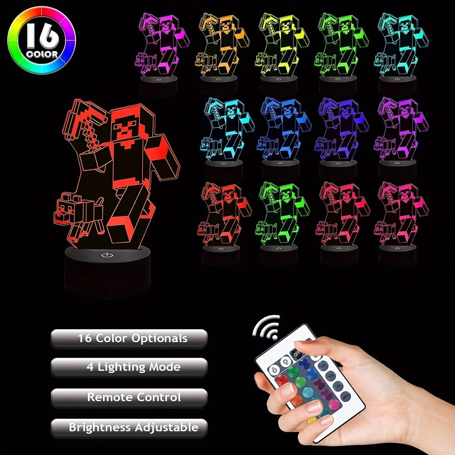 IlluGlow - 3D Night Light with Colors and USB