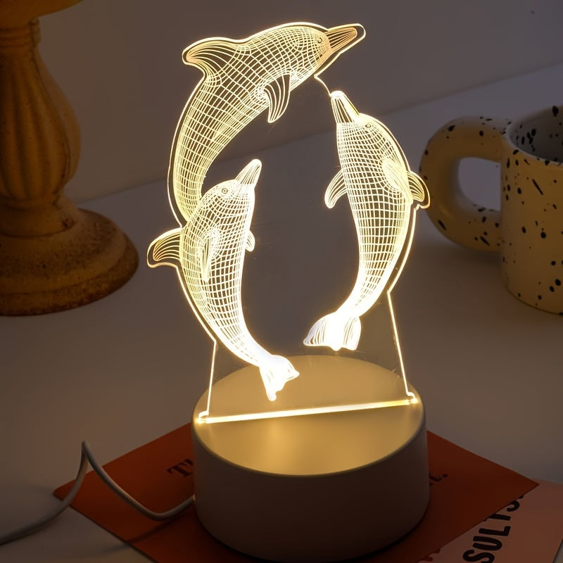 GeoDolphin - Trendy 3D Illusion Table Lamp