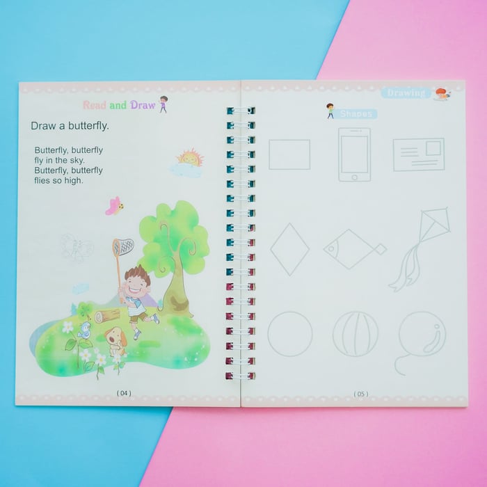 ScribbleJoy Book - Reusable Educational Writing Book for Children