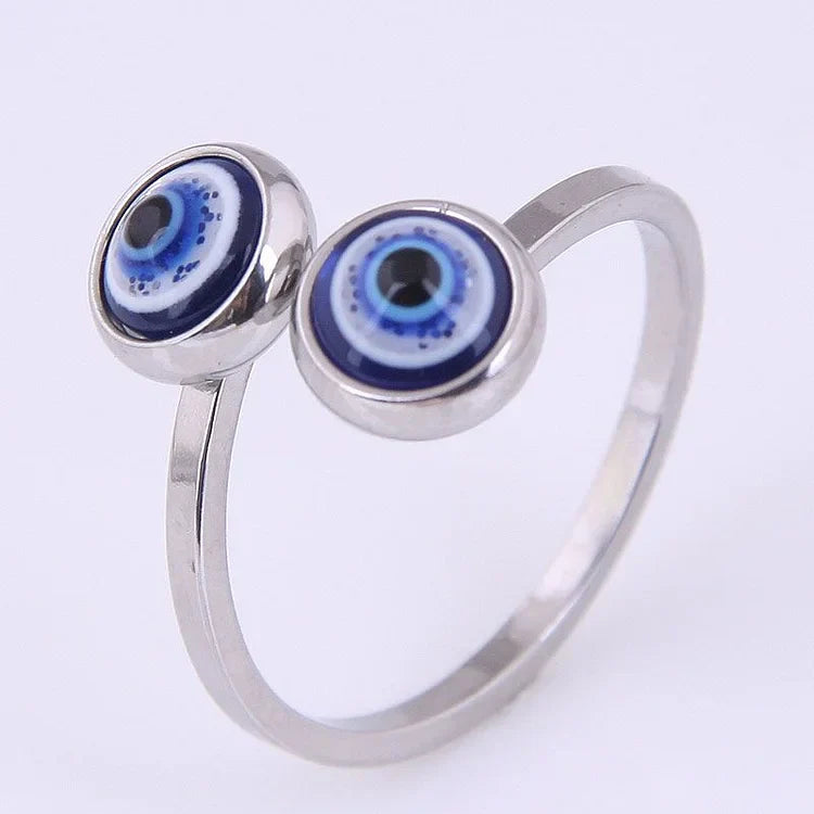 Esra Adjustable Ring with Protective Evil Eye