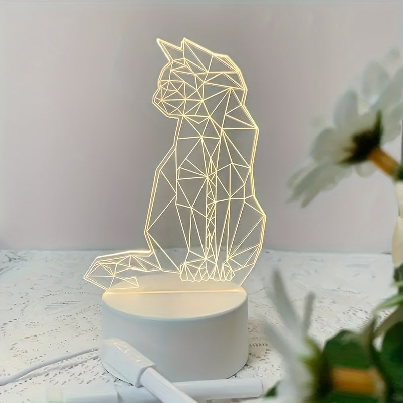 CatGlow Lamp - Modern 3D USB Night Light