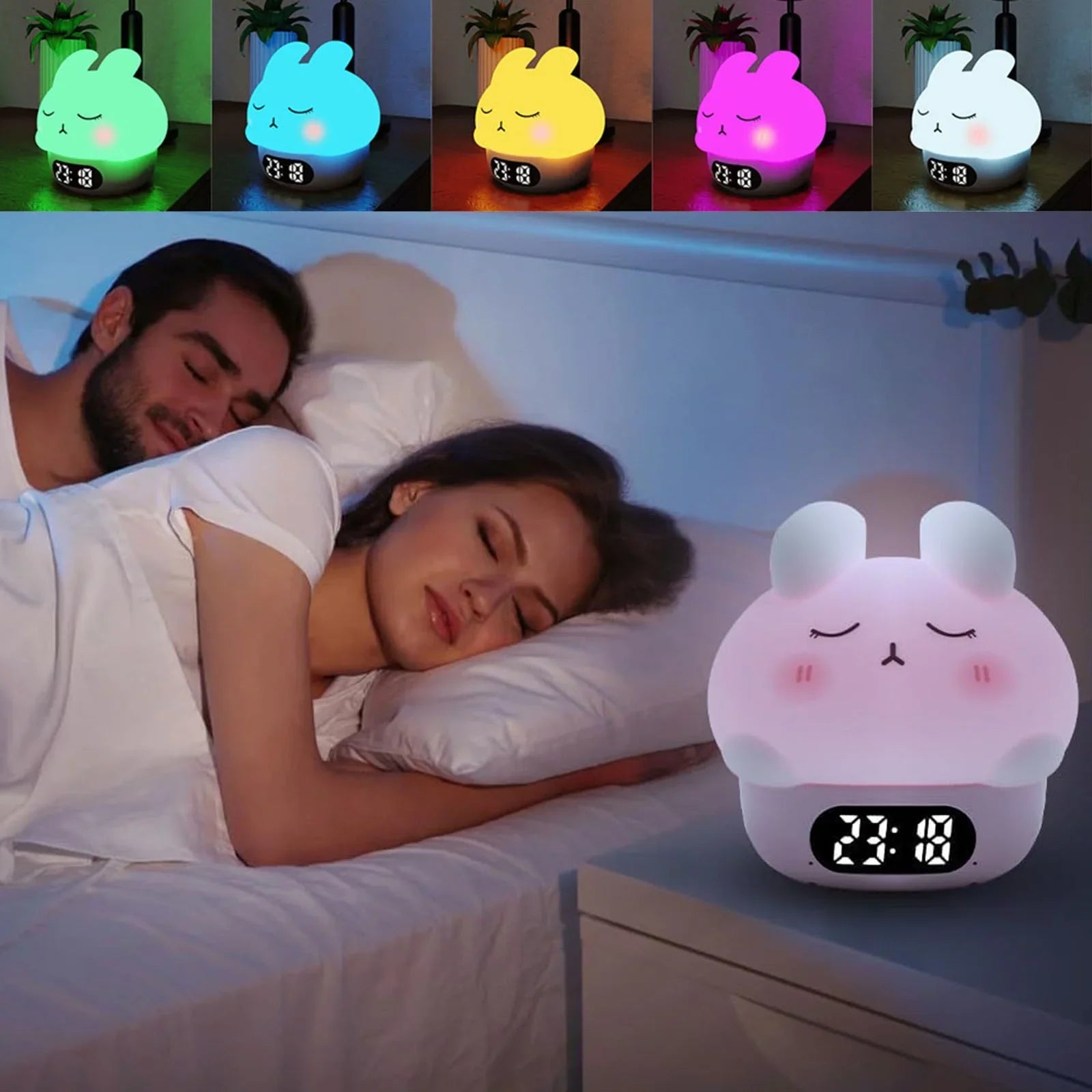 GlowTime Alarm Clock - Compact USB Rechargeable Travel Clock